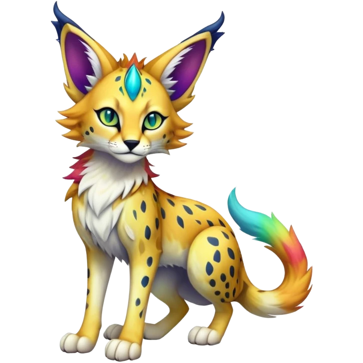 Epic Edgy Colorful ethereal eldritch Sergal-Serval-Fionbri emoji