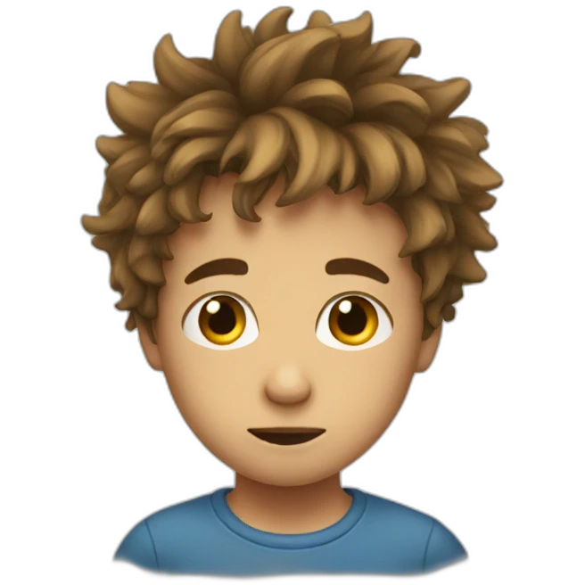 Boy with messy hair emoji