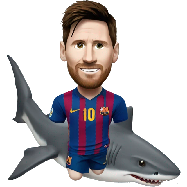 Lionel Messi on a shark  emoji
