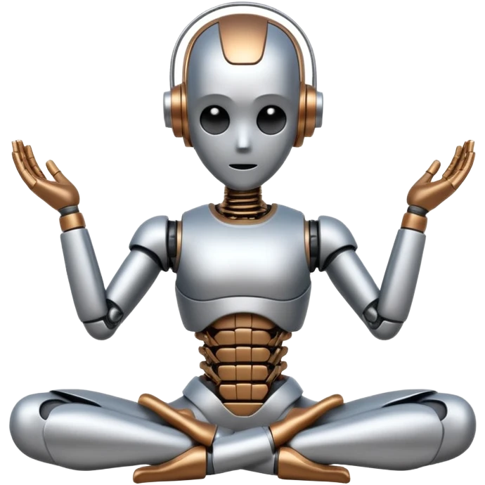 a stiff robot that tries to do yoga emoji