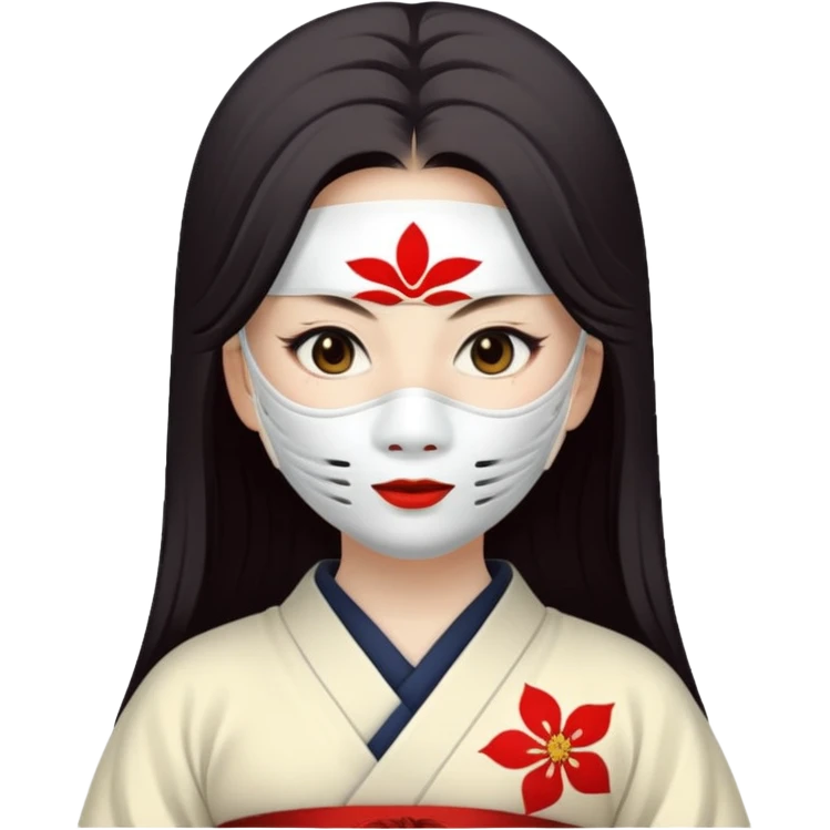 japaneses old culture woman with white mask emoji