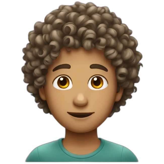 Boy have curly hair emoji