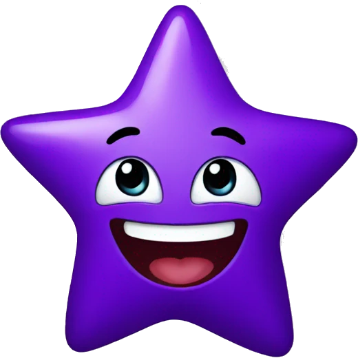 Laughing purple star emoji