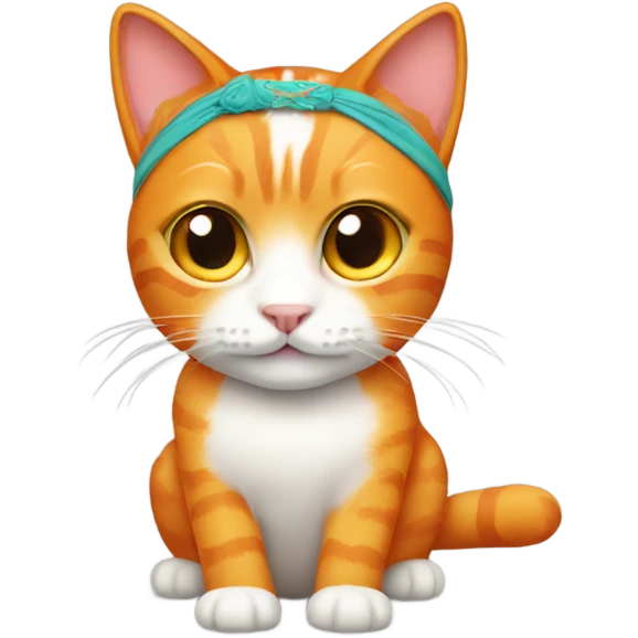 Orange cat wearing a 2025 headband  emoji