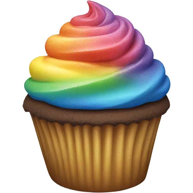 Rainbow cupcake emoji