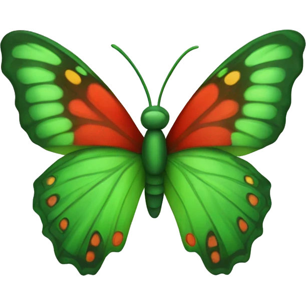 Green and red butterfly  emoji