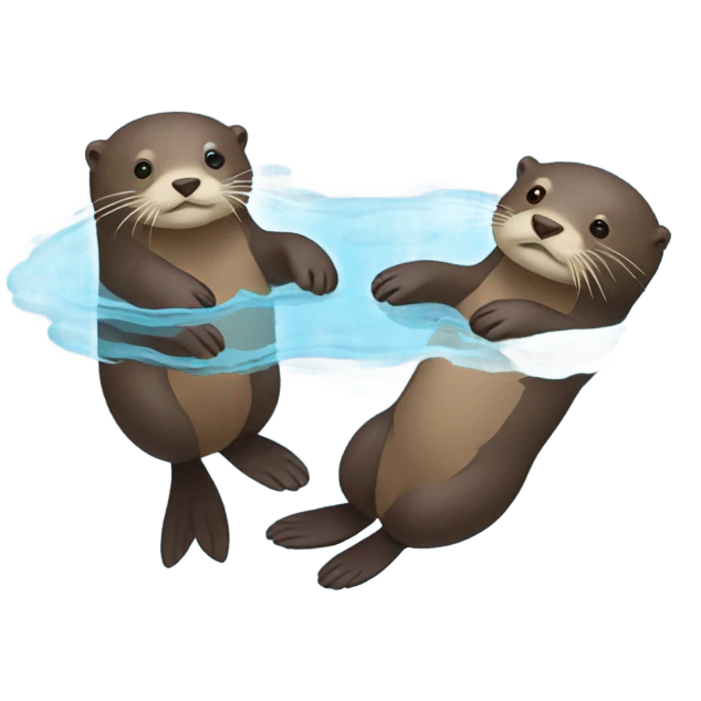 Otters floating emoji