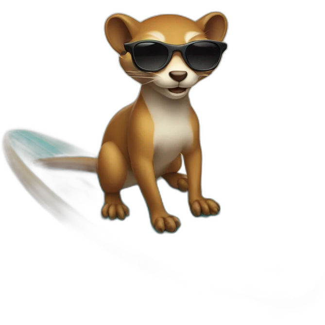  weasel with sunglasses on a surf board emoji