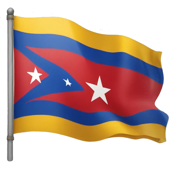 Cuba flag with red an yellow emoji