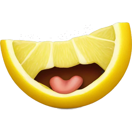 Mouth with lemon in mouth emoji