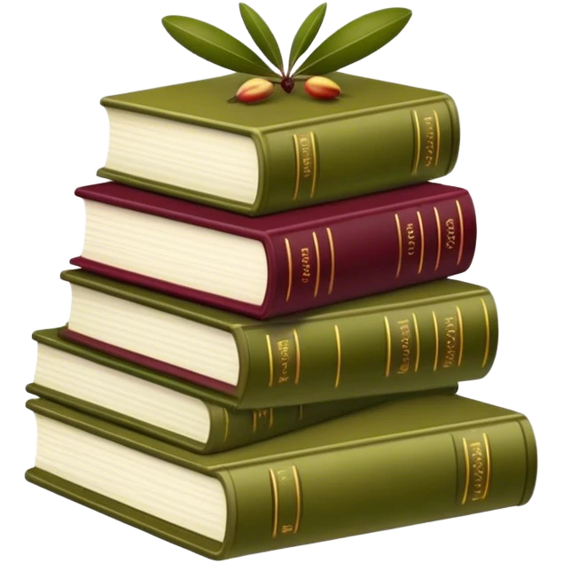 Olive color and burgundy book stack emoji