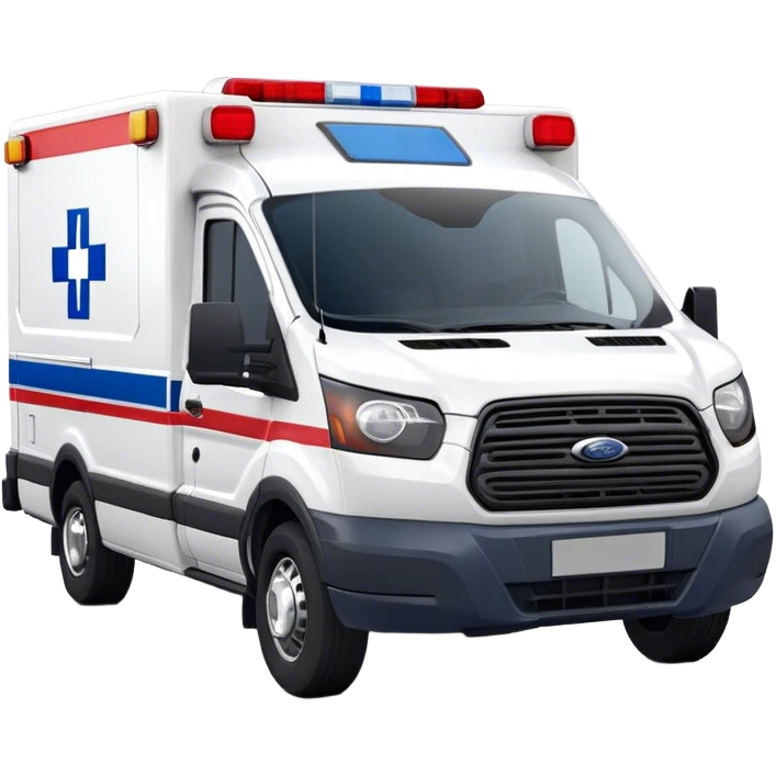 Ambulance - Ford Transit 350 (Model Year: 2021) (Iconic colour: White with red and blue lights) emoji