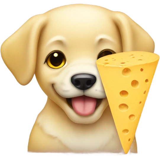 Yellow puppy eating queso emoji
