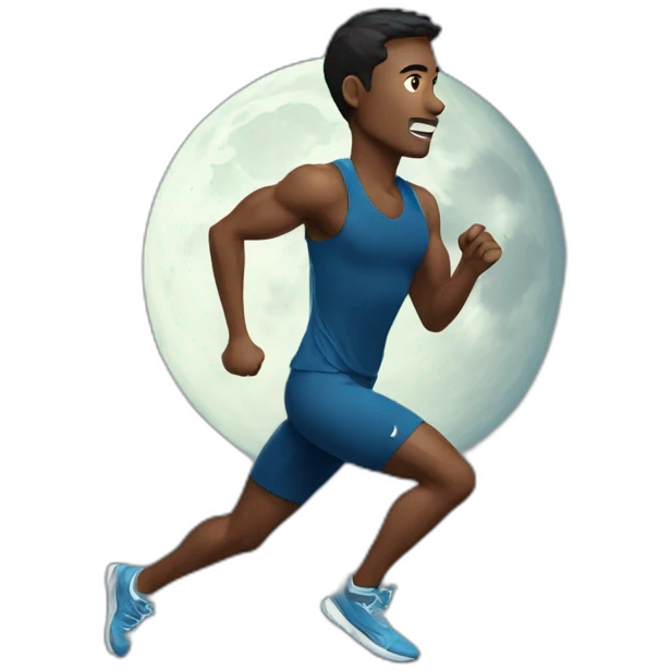 Runner man night moon emoji