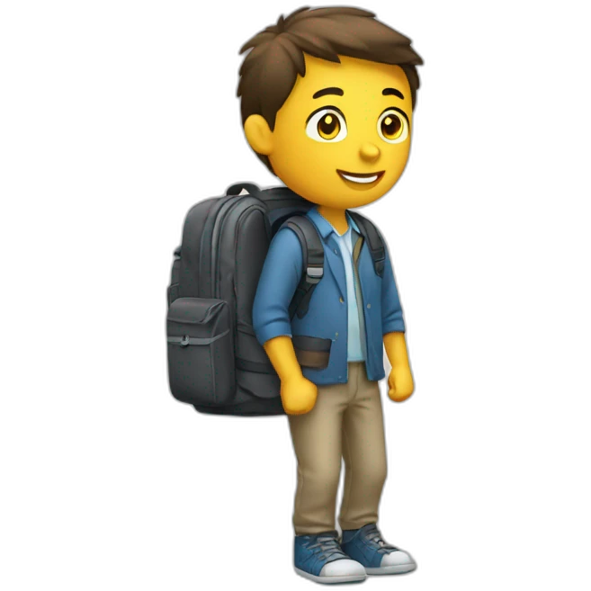 schoolboy packing a backpack emoji