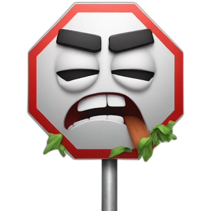 Angry stop sign emoji