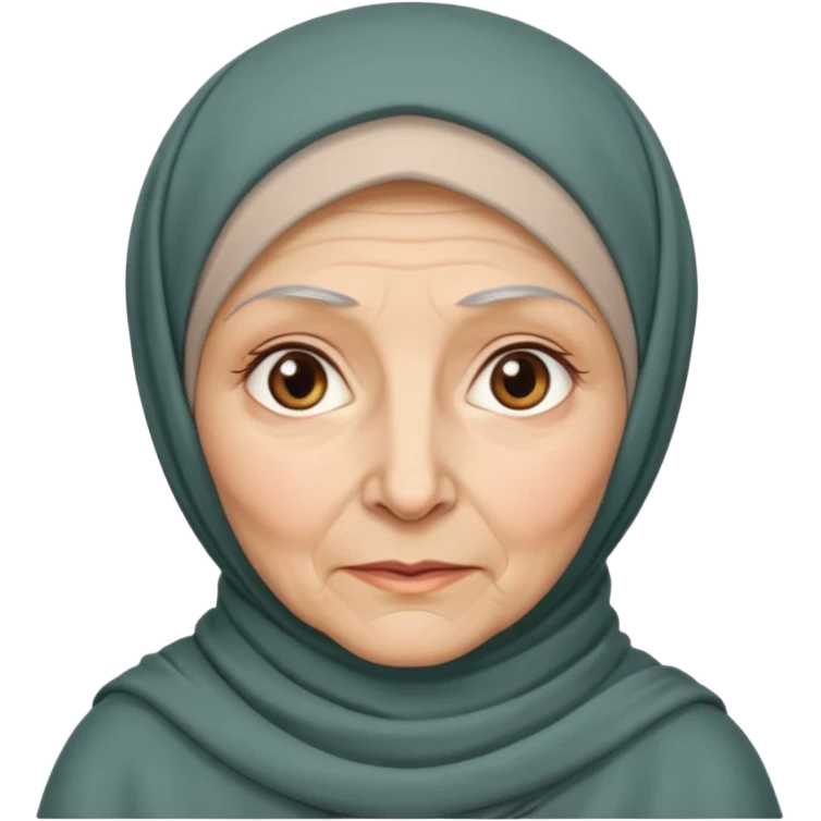 old woman with hijab neutral face white emoji