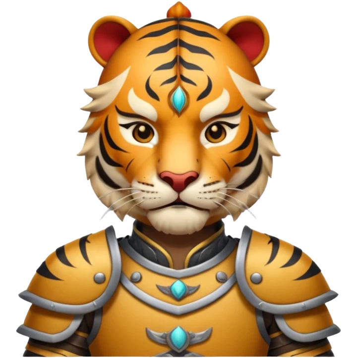 Ancient Chinese tiger warrior with traditional armor emoji