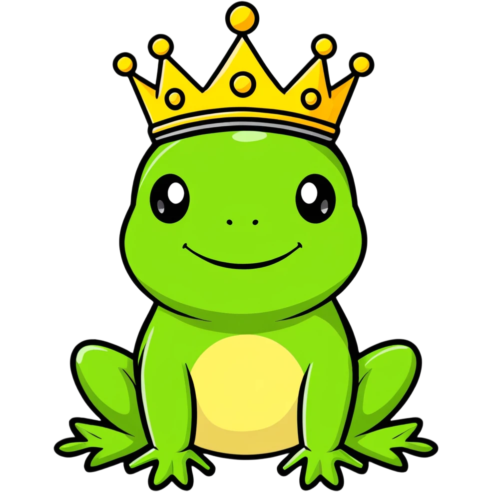 frog with a crown emoji