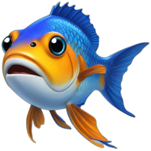 Poisson bleu saoul emoji