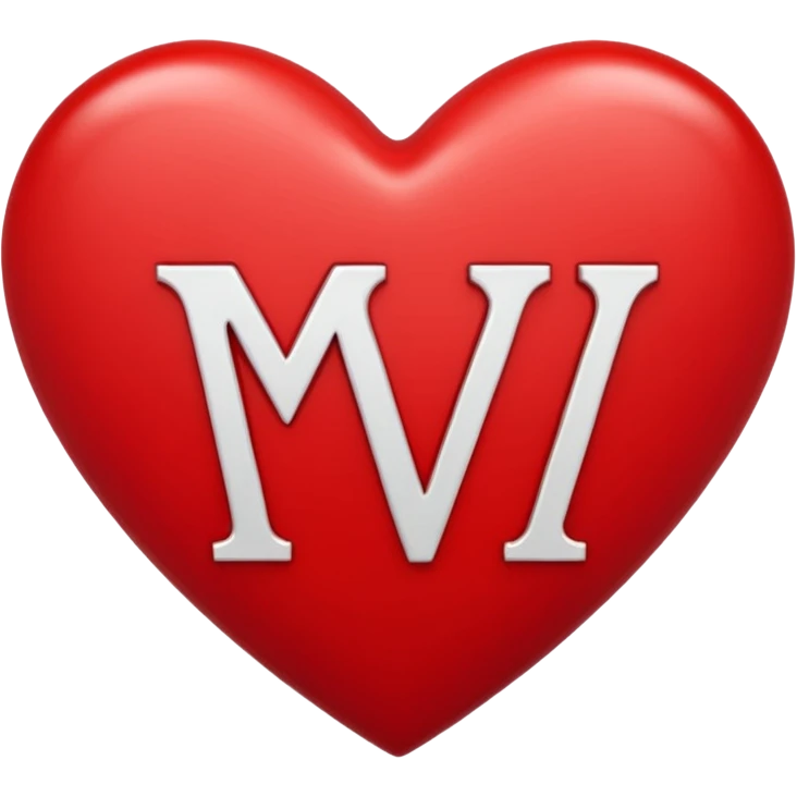 the letters M & v in a heart emoji