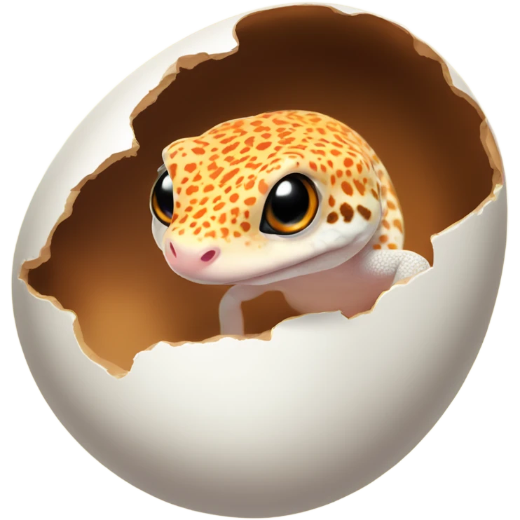 Orange leopard gecko emerges from egg emoji