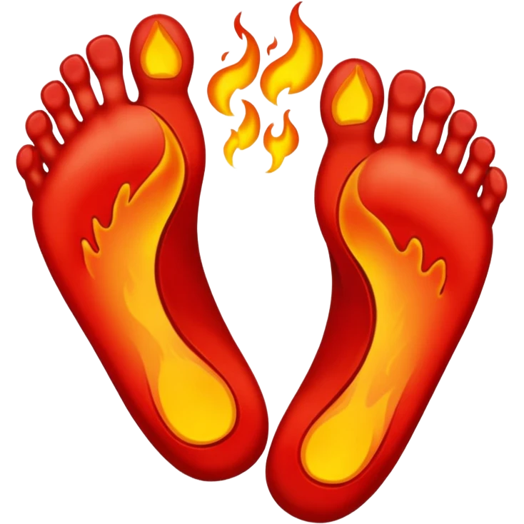 Burning feet emoji
