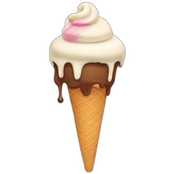 boy with brown long ponny tail hair licking icecream emoji