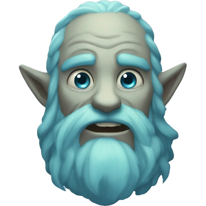 spectral giant blue firbolg with beard surprised emoji