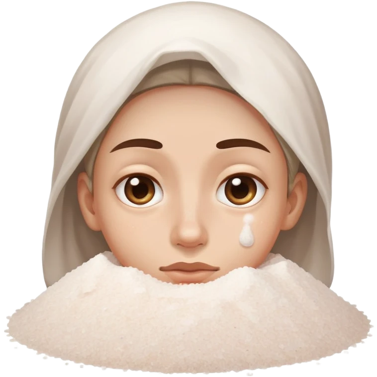 a face with big nostrils and a pile of salt infront  emoji