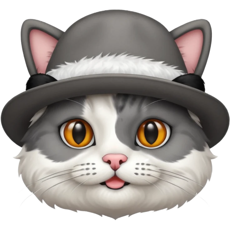 A cat with a hat and mustash  emoji