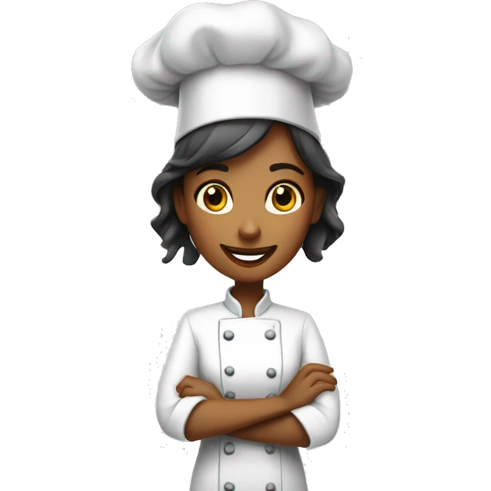 female chef while cooking emoji