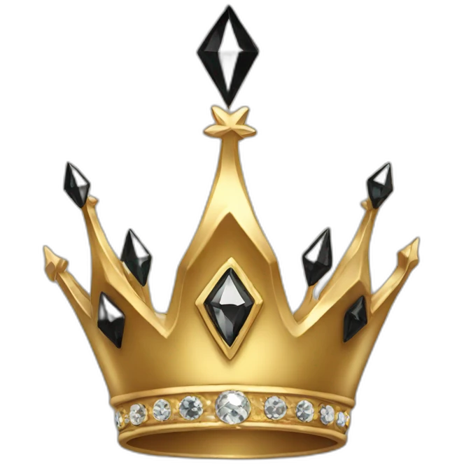 gold and Black diamond crown emoji