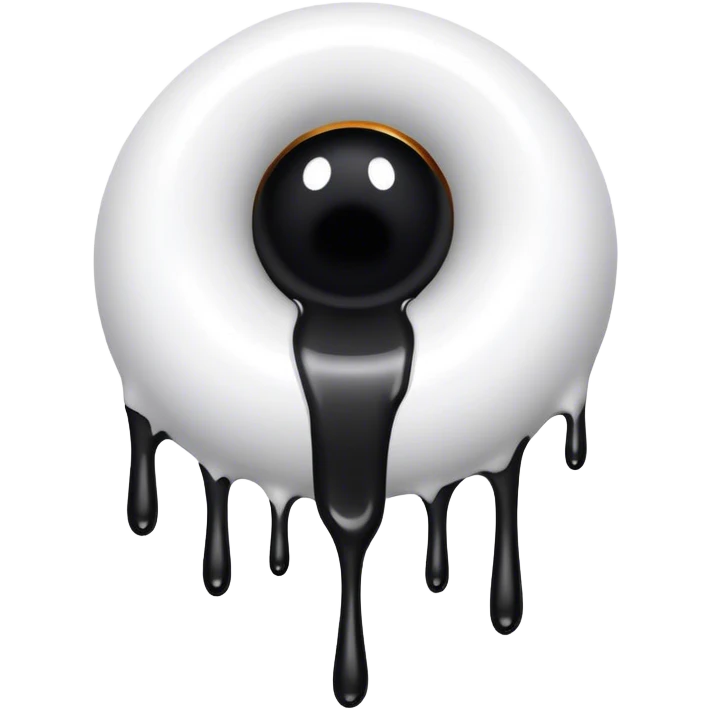 (a black hole on floor) dripping white paint  emoji