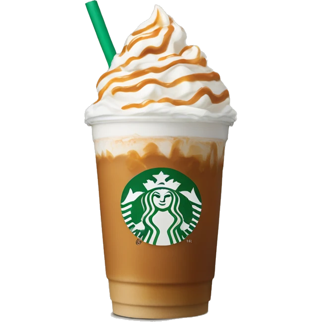 Starbucks venti caramel latte iced no whip cream emoji