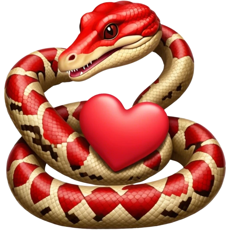 Boa constrictor with a heart  emoji