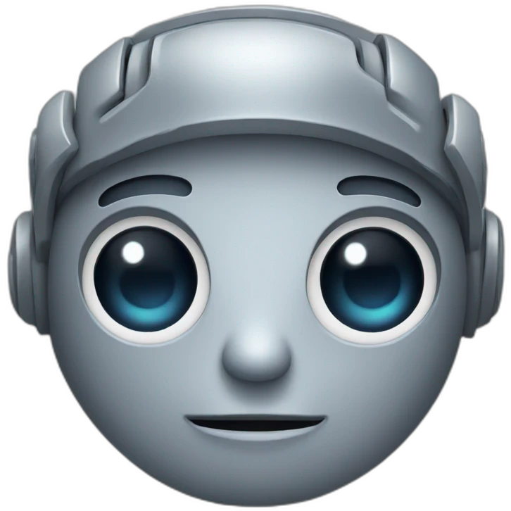 cute space gray robot face emoji