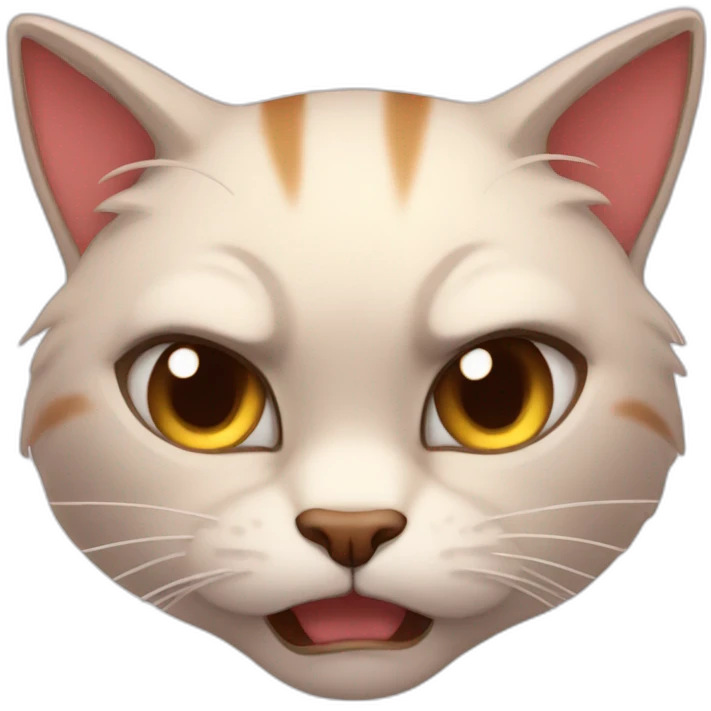 A blushing angry cats emoji