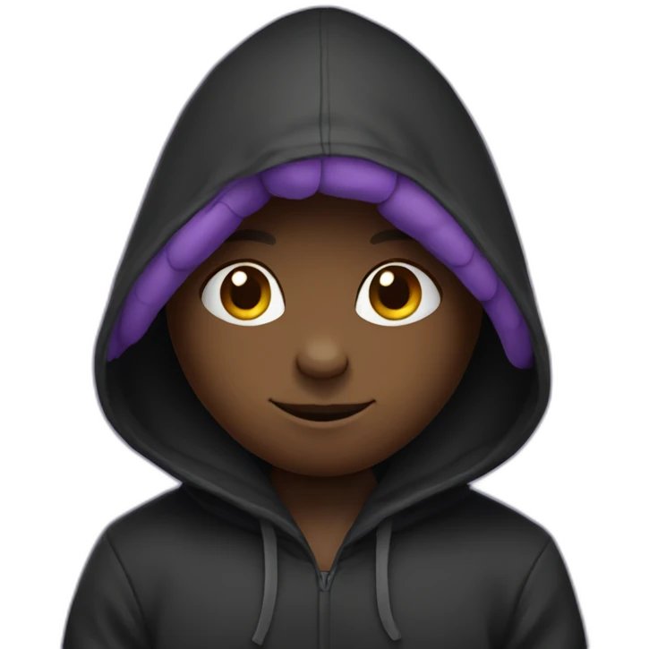 purple bunny in a black hoodie emoji