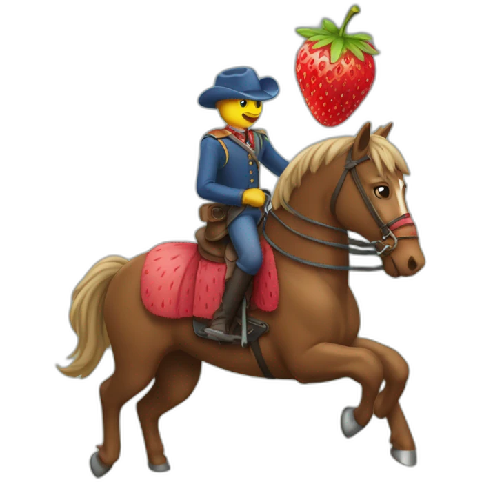 Une fraise sur un cheval emoji