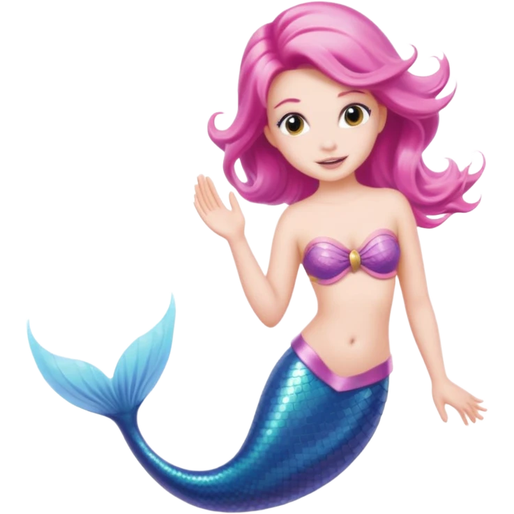 Mermaid wearing a light pink snorkel emoji