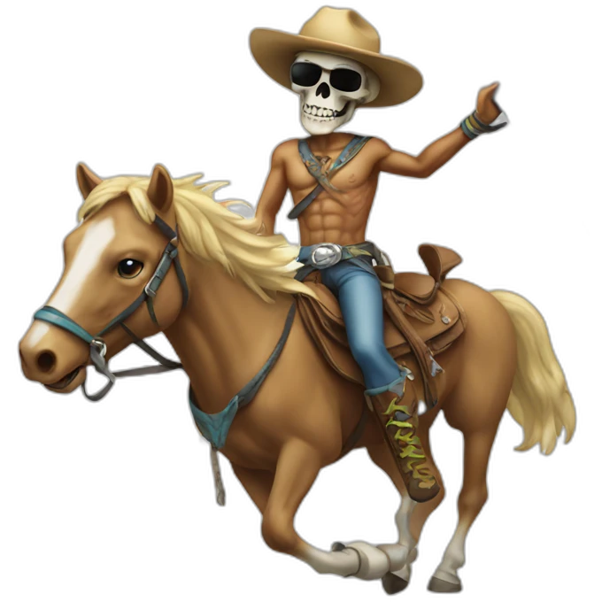 skull surfer cowboy emoji