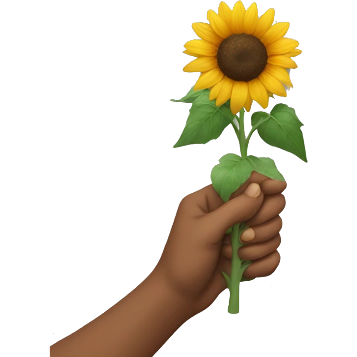 hand holding a sunflower emoji