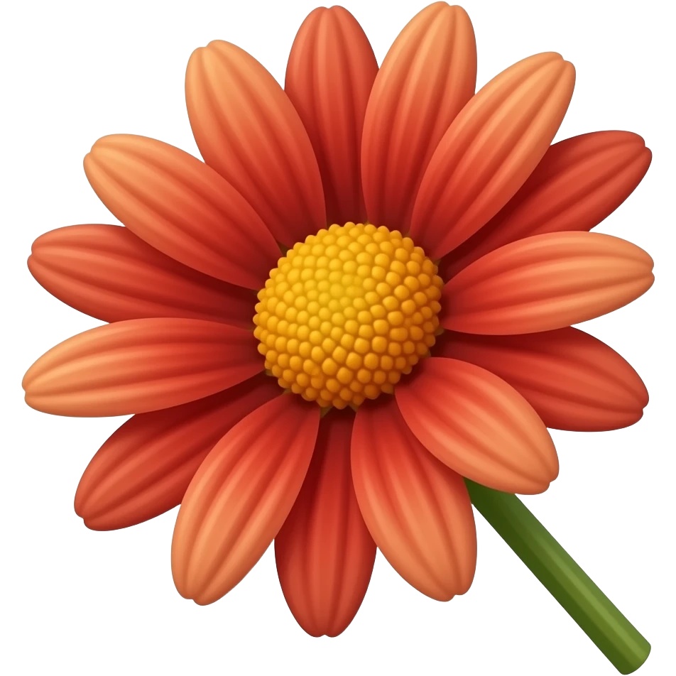 Красно коричневая одна гвоздика стебельком emoji