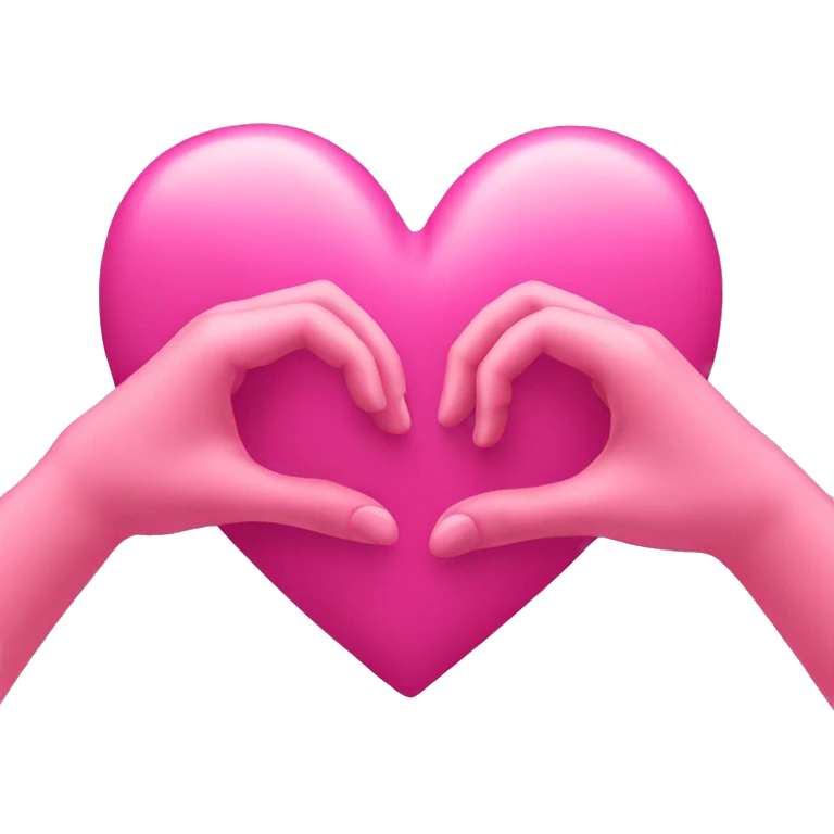 Pink hands making heart emoji