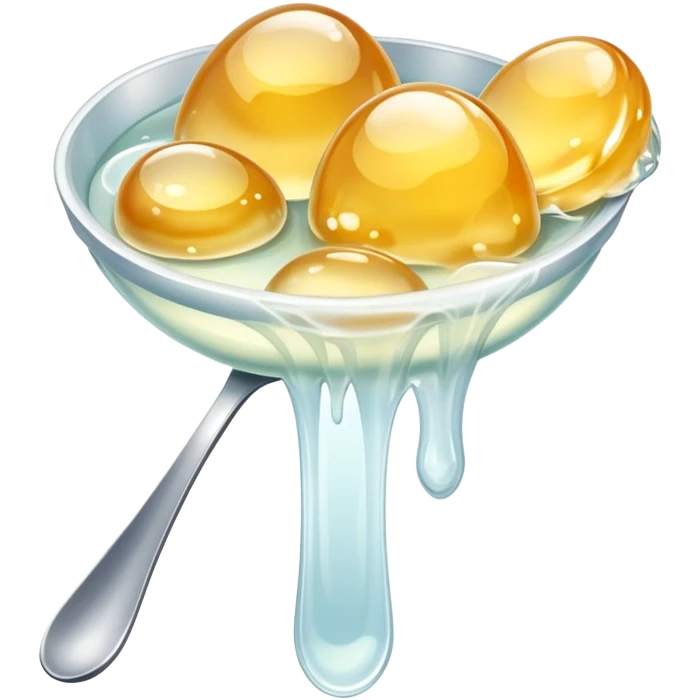 a spoonful of white, clear jelly emoji