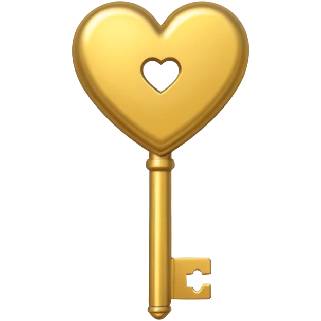 gold basic heart key emoji