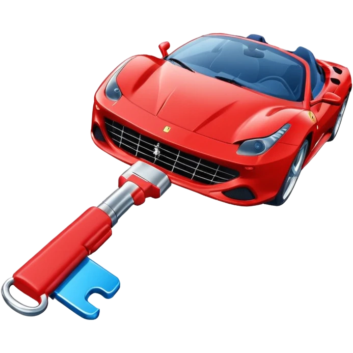 red Ferrari key with a blue background emoji