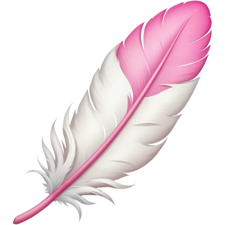 white feather with pink tips emoji