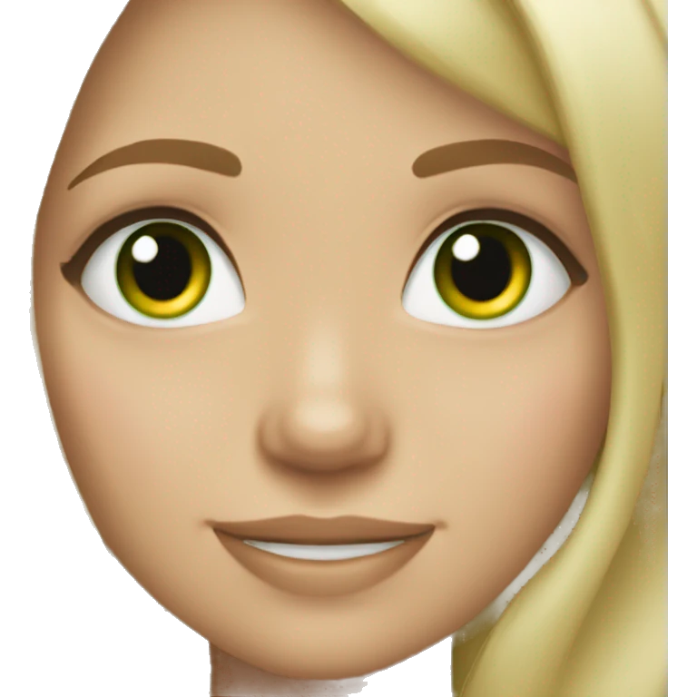 Me blonde hair Girl Green eyes Smile emoji